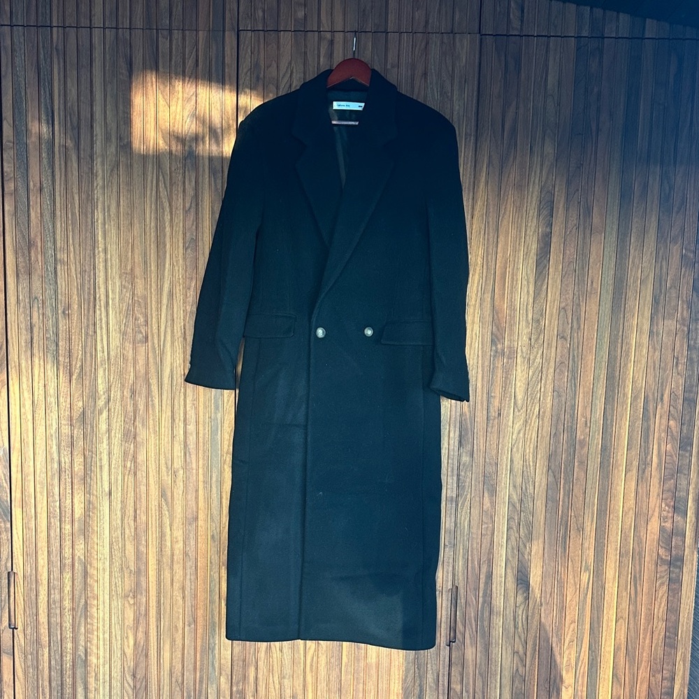 California Arts 100% Wool Double-Breasted Black Coat size xs
